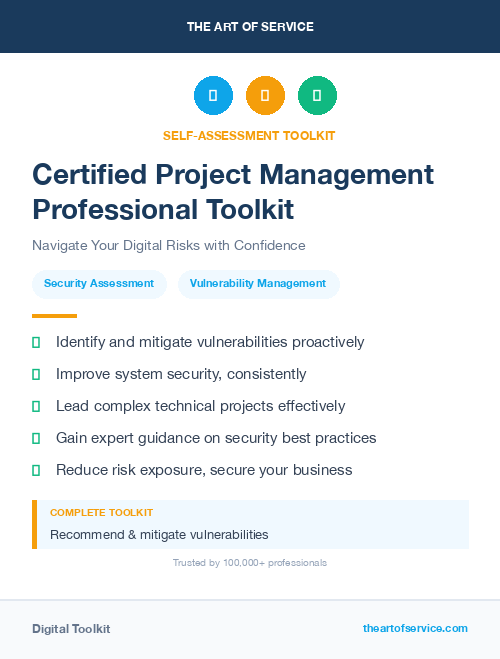 Certified Project Management Professional Toolkit