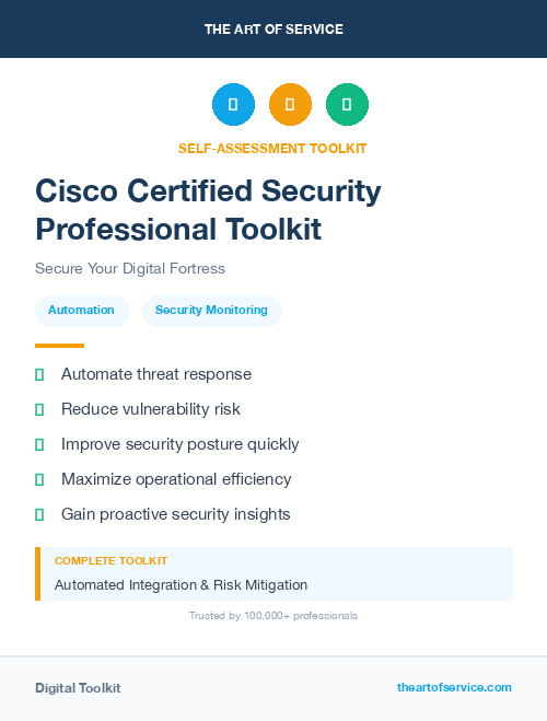 Cisco Certified Security Professional Toolkit