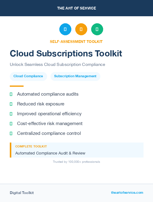 Cloud Subscriptions Toolkit