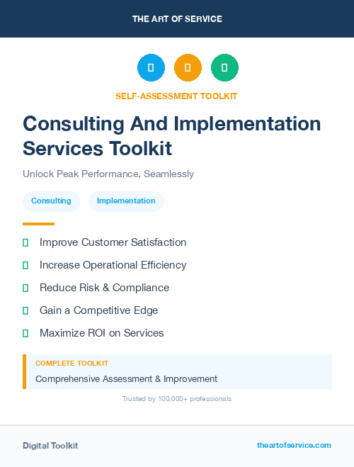 Consulting And Implementation Services Toolkit