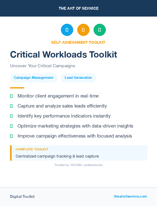 Critical Workloads Toolkit