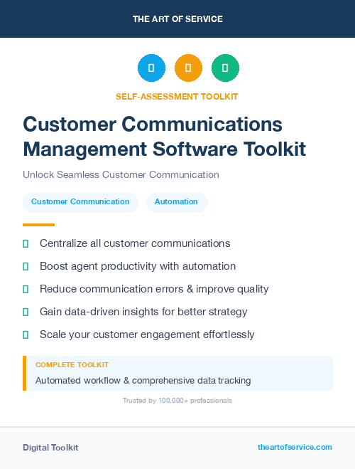 Customer Communications Management Software Toolkit