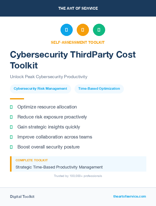Cybersecurity ThirdParty Cost Toolkit