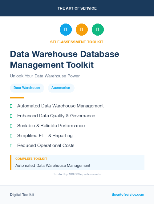 Data Warehouse Database Management Toolkit