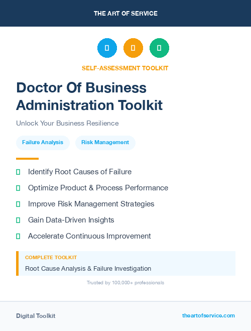Doctor Of Business Administration Toolkit