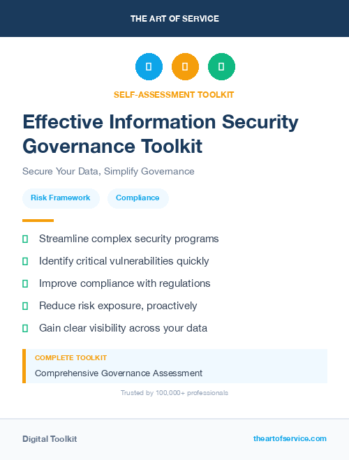 Effective Information Security Governance Toolkit
