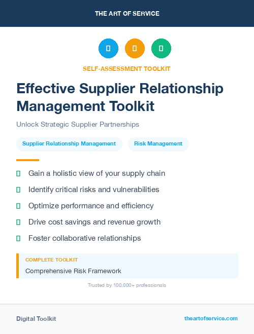 Effective Supplier Relationship Management Toolkit