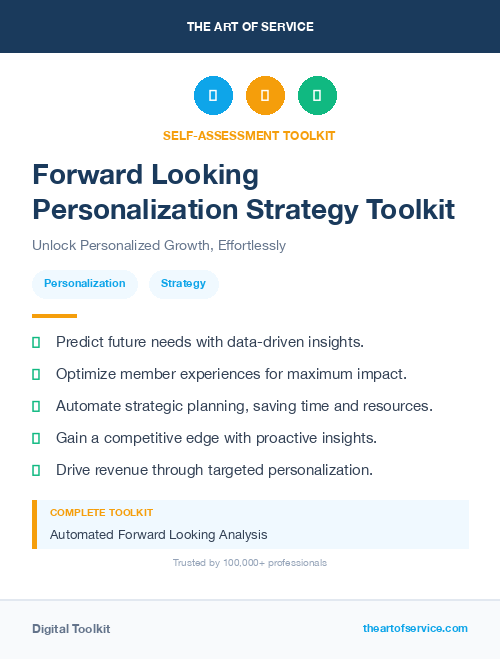 Forward Looking Personalization Strategy Toolkit