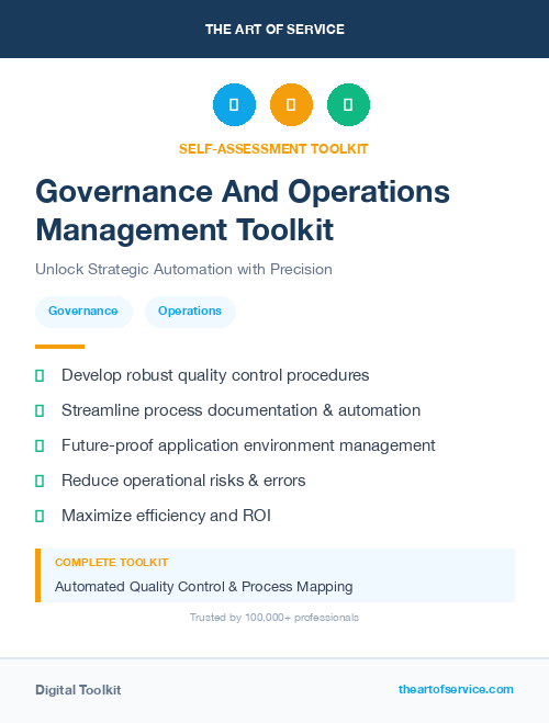 Governance And Operations Management Toolkit