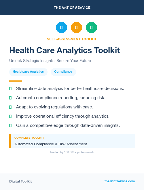Health Care Analytics Toolkit