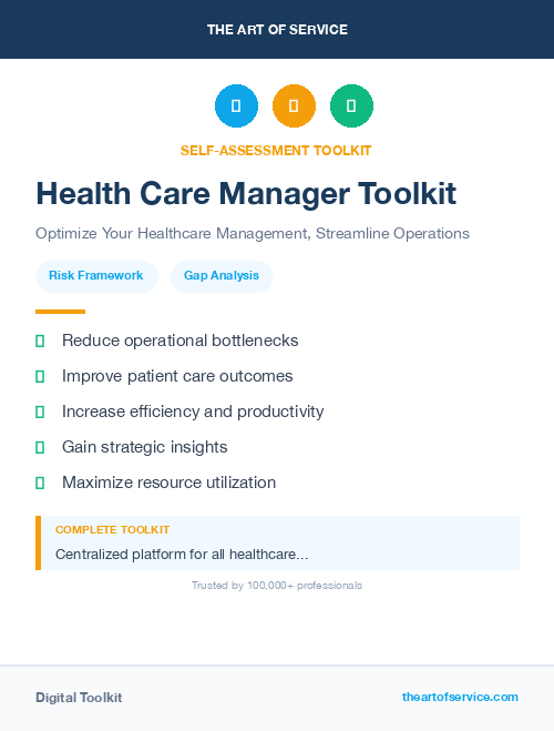 Health Care Manager Toolkit