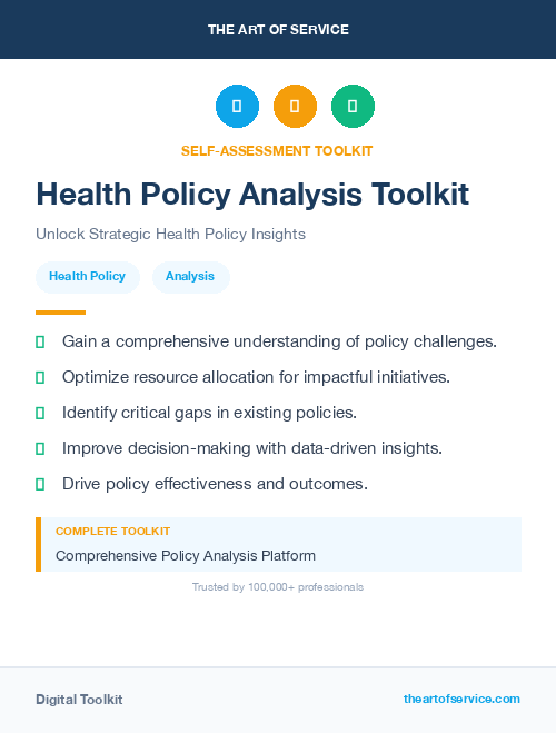 Health Policy Analysis Toolkit