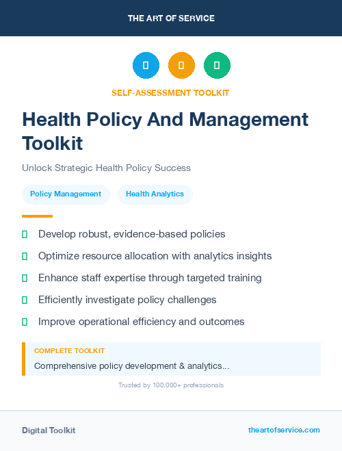 Health Policy And Management Toolkit