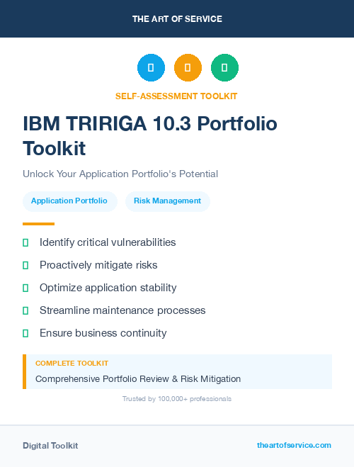 IBM TRIRIGA 10.3 Portfolio Toolkit