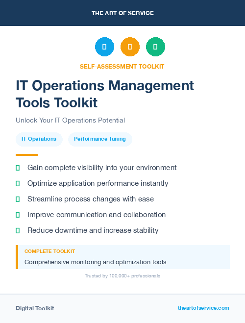 IT Operations Management Tools Toolkit