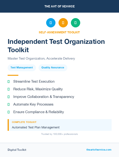 Independent Test Organization Toolkit