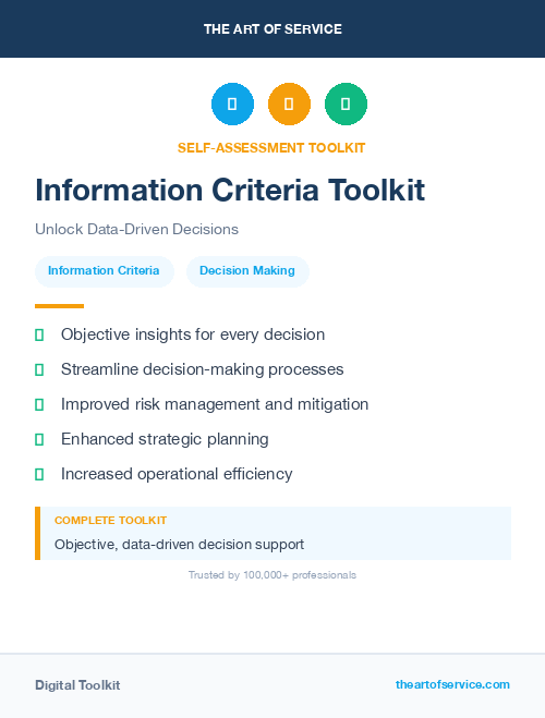 Information Criteria Toolkit