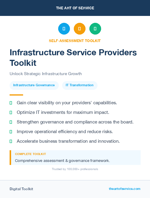 Infrastructure Service Providers Toolkit
