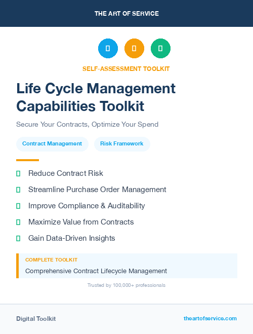 Life Cycle Management Capabilities Toolkit