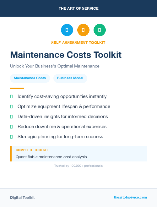 Maintenance Costs Toolkit