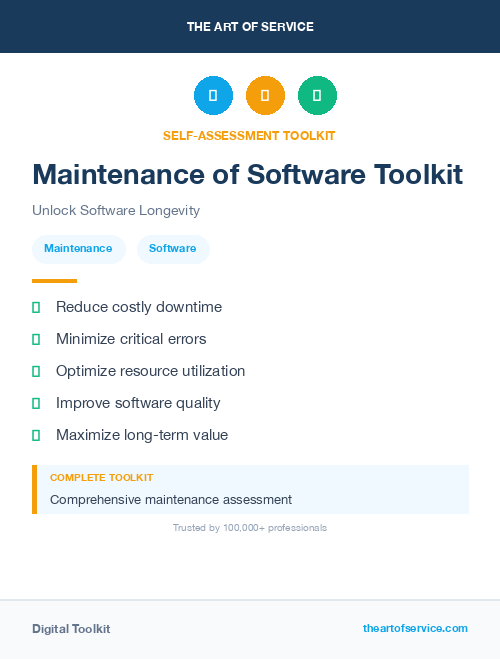 Maintenance of Software Toolkit