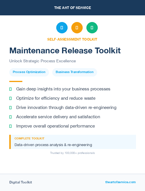 Maintenance Release Toolkit