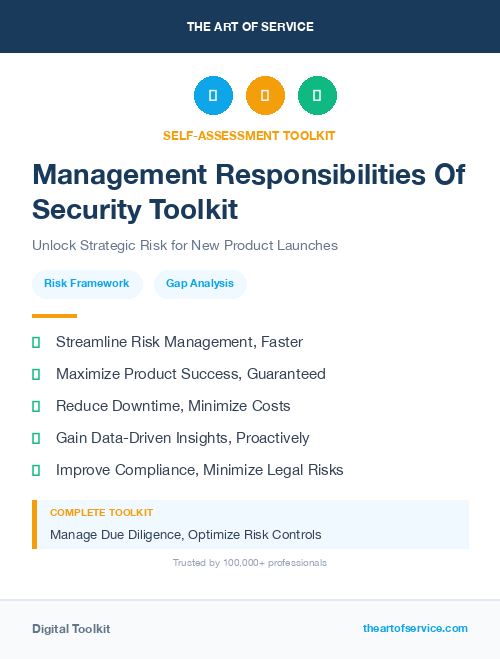 Management Responsibilities Of Security Toolkit