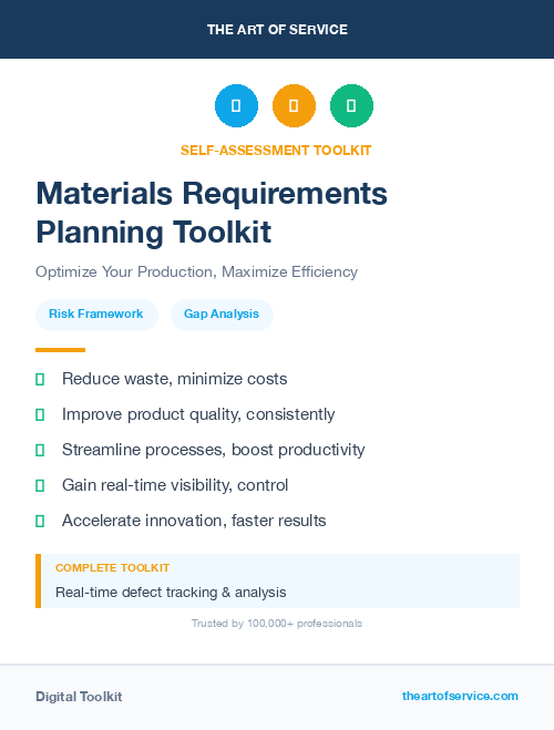 Materials Requirements Planning Toolkit