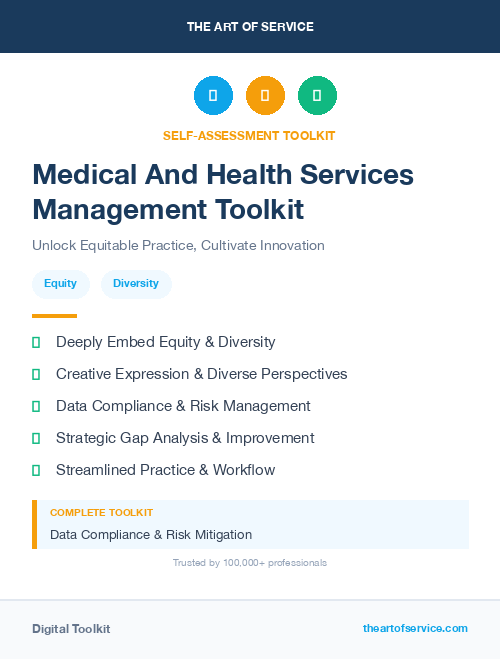 Medical And Health Services Management Toolkit