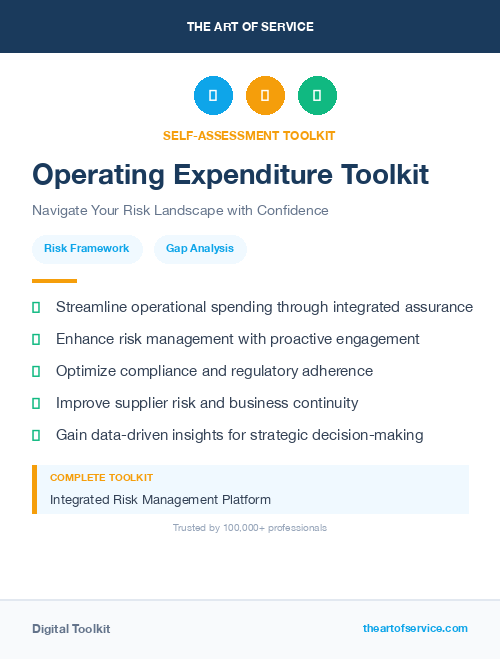 Operating Expenditure Toolkit