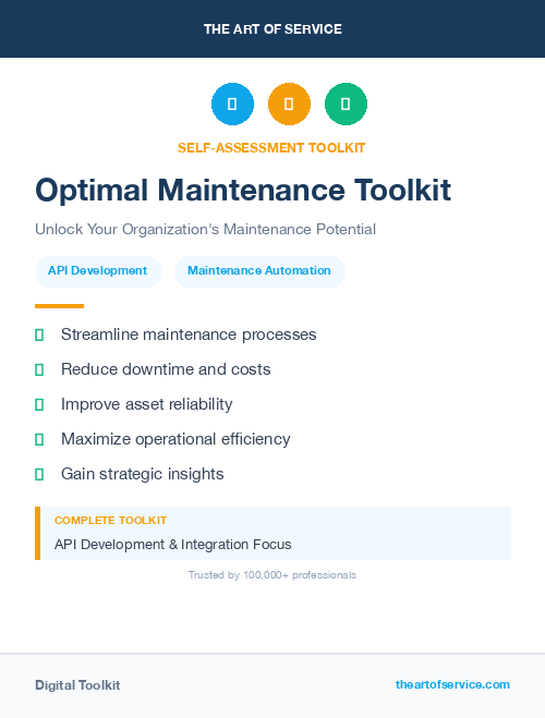Optimal Maintenance Toolkit