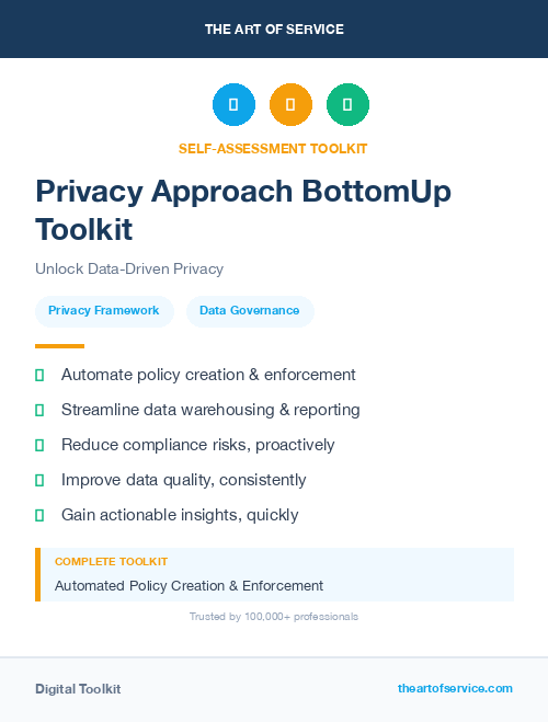 Privacy Approach BottomUp Toolkit