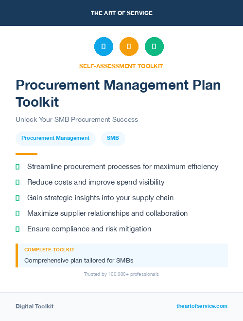Procurement Management Plan Toolkit