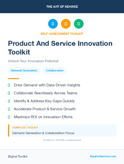 Product And Service Innovation Toolkit