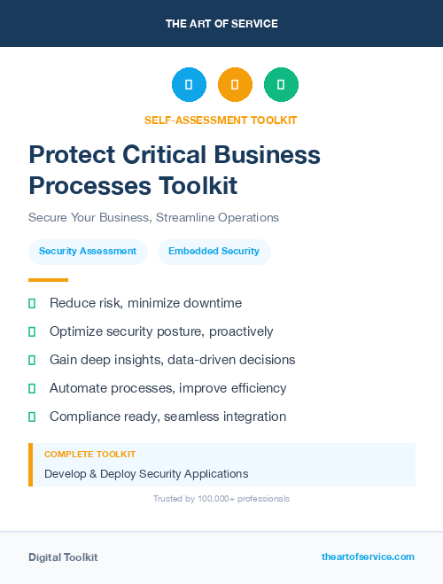 Protect Critical Business Processes Toolkit
