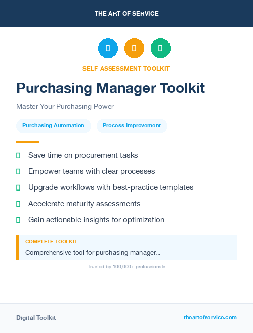 Purchasing Manager Toolkit