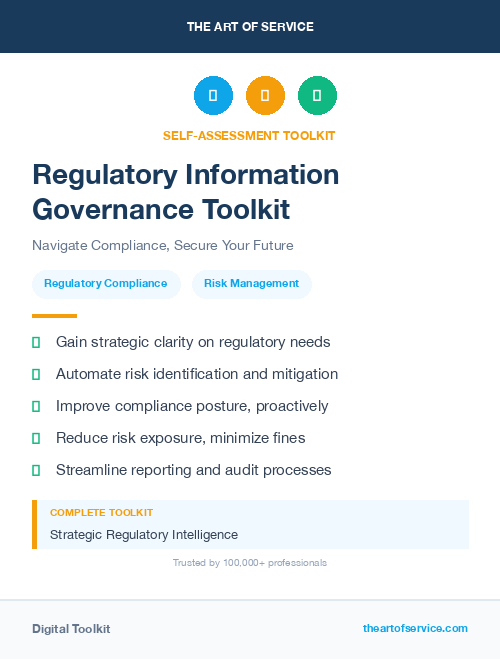 Regulatory Information Governance Toolkit