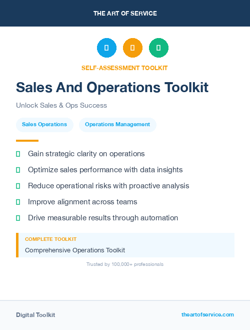 Sales And Operations Toolkit