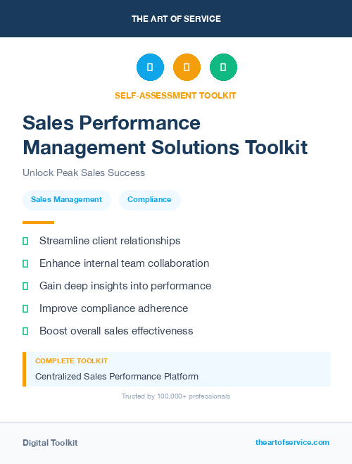 Sales Performance Management Solutions Toolkit
