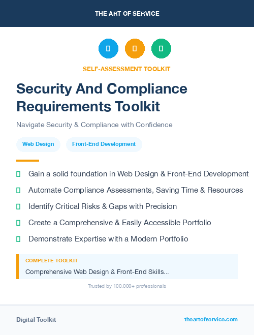 Security And Compliance Requirements Toolkit