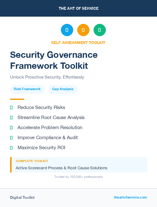 Security Governance Framework Toolkit