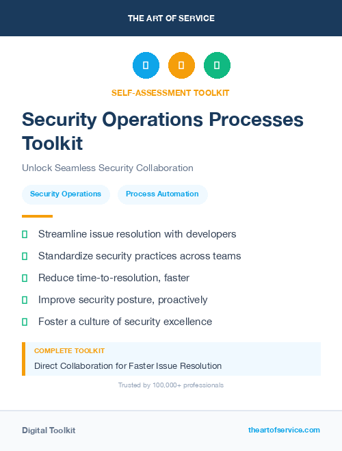 Security Operations Processes Toolkit