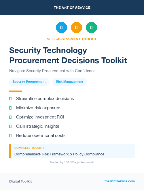 Security Technology Procurement Decisions Toolkit