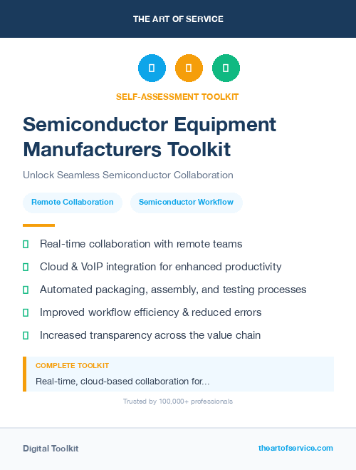 Semiconductor Equipment Manufacturers Toolkit