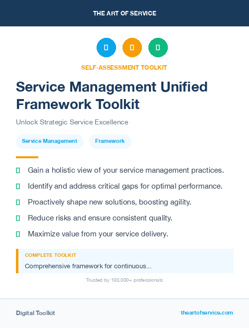 Service Management Unified Framework Toolkit