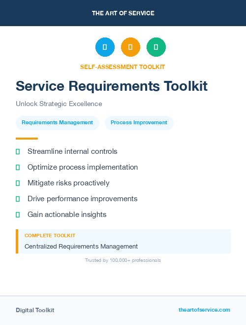 Service Requirements Toolkit