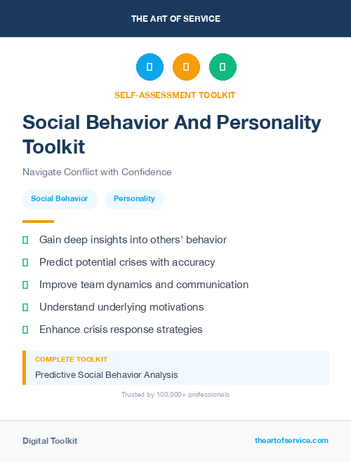 Social Behavior And Personality Toolkit