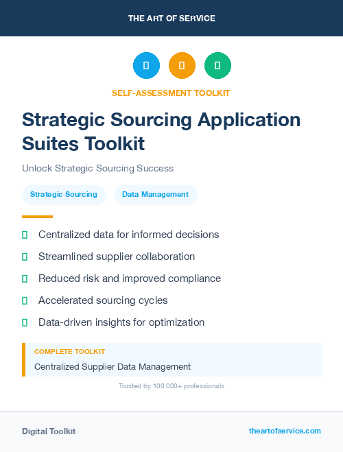 Strategic Sourcing Application Suites Toolkit