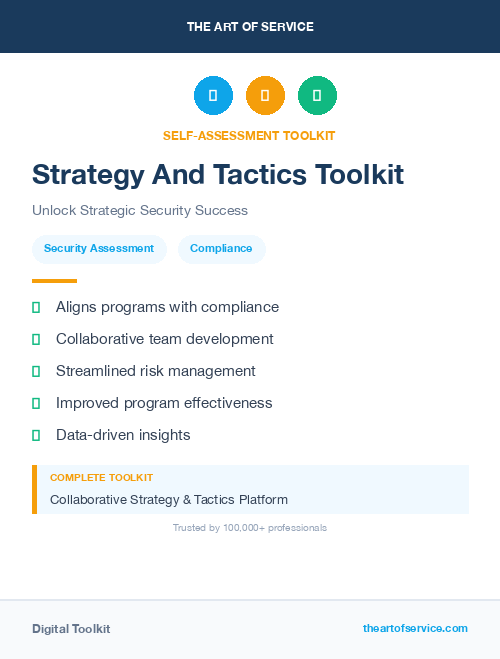 Strategy And Tactics Toolkit