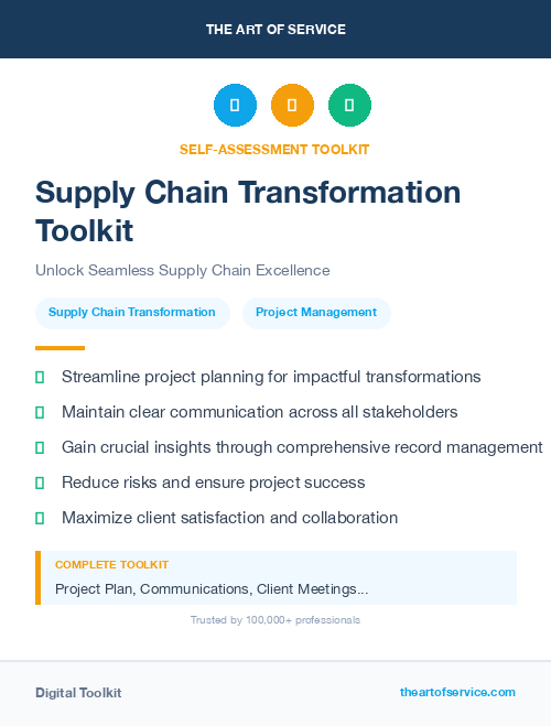 Supply Chain Transformation Toolkit